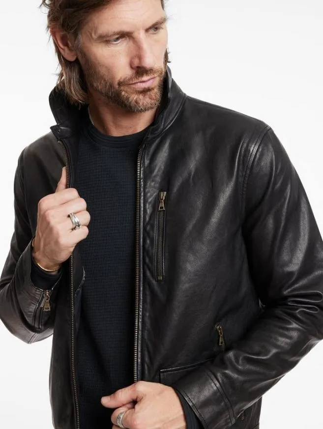 Men John Varvatos Leather Jackets York Jacket Black