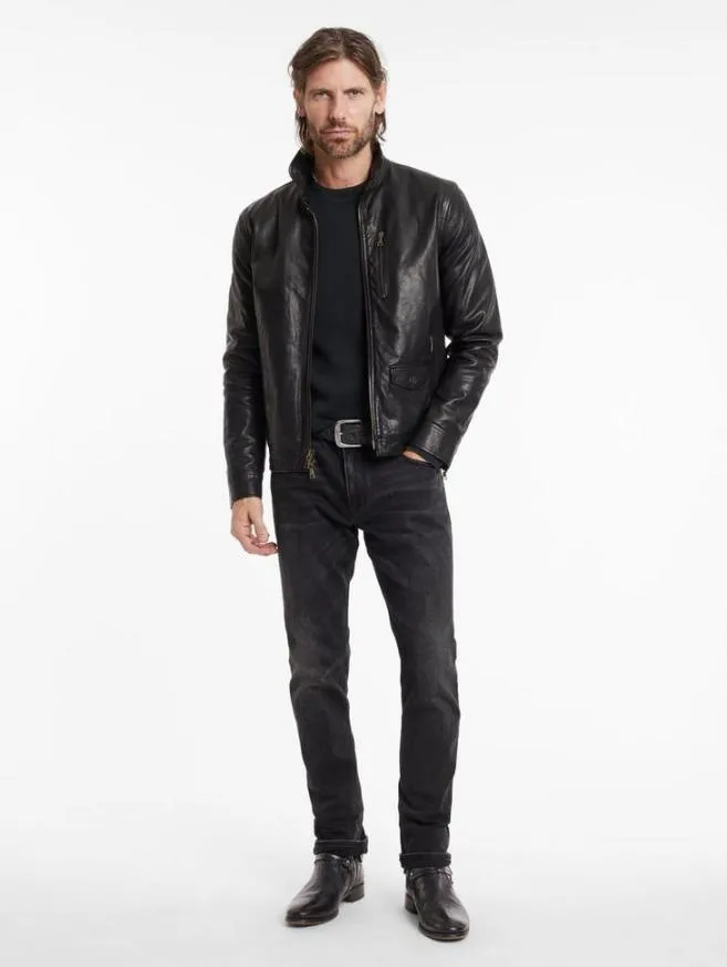 Men John Varvatos Leather Jackets York Jacket Black