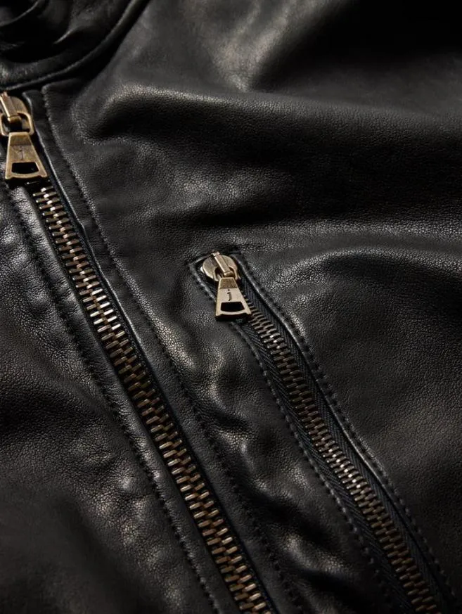 Men John Varvatos Leather Jackets York Jacket Black