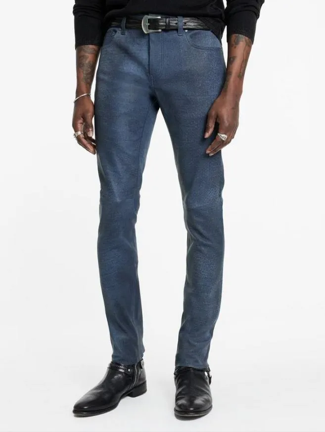 Men John Varvatos Pants The Rocker Leather Jeans Ink