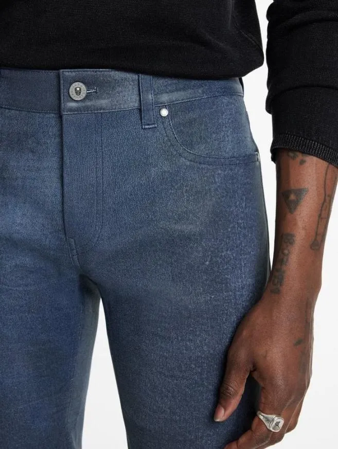 Men John Varvatos Pants The Rocker Leather Jeans Ink
