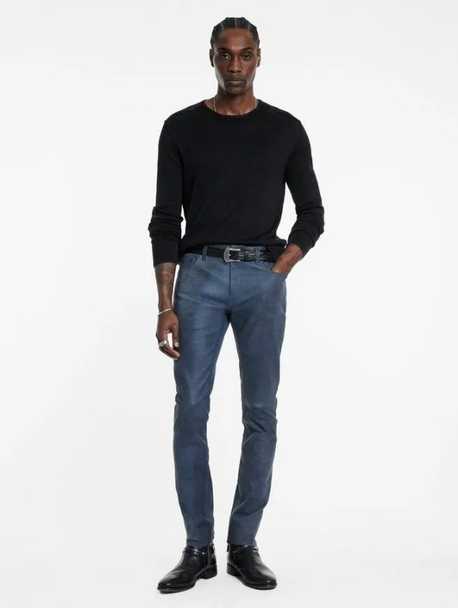 Men John Varvatos Pants The Rocker Leather Jeans Ink