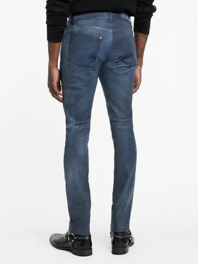 Men John Varvatos Pants The Rocker Leather Jeans Ink
