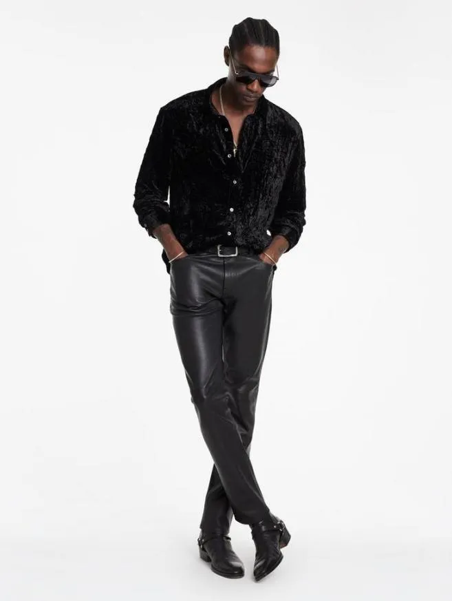 Men John Varvatos Pants The Rocker Leather Pants Black