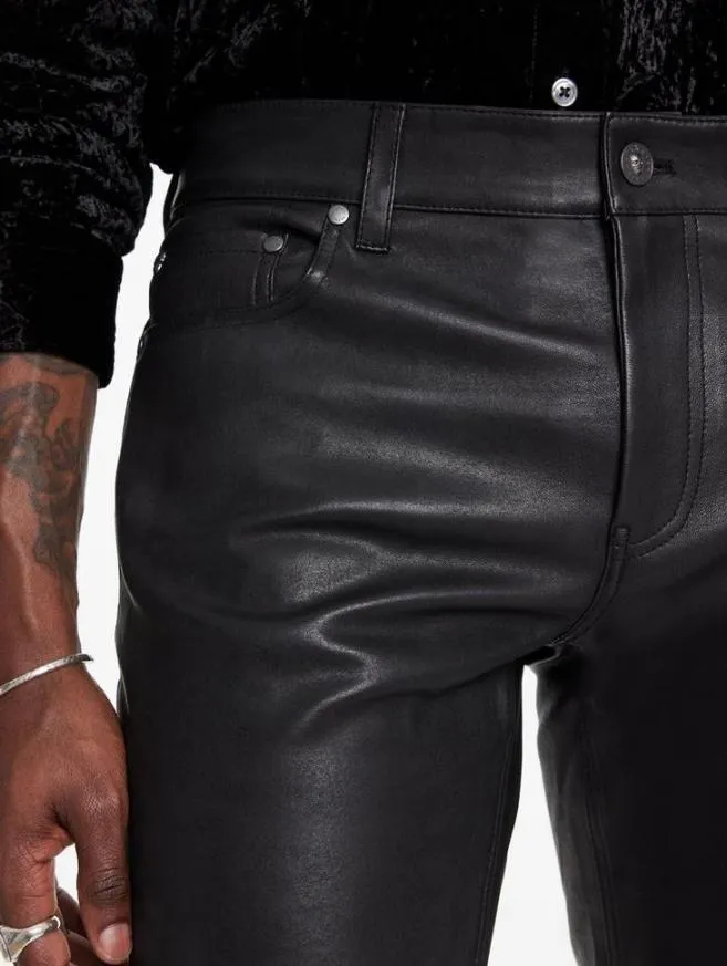 Men John Varvatos Pants The Rocker Leather Pants Black