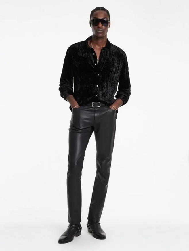 Men John Varvatos Pants The Rocker Leather Pants Black