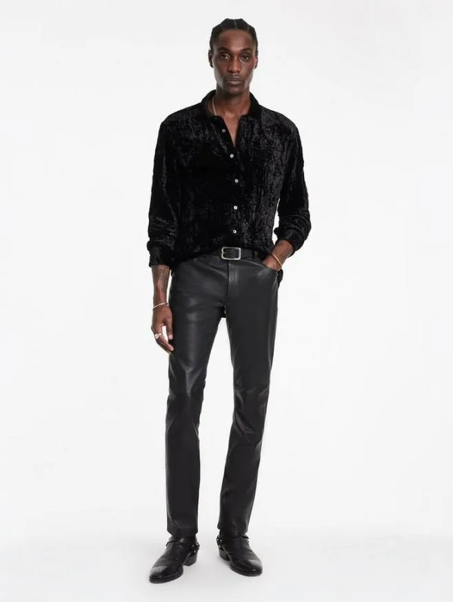 Men John Varvatos Pants The Rocker Leather Pants Black