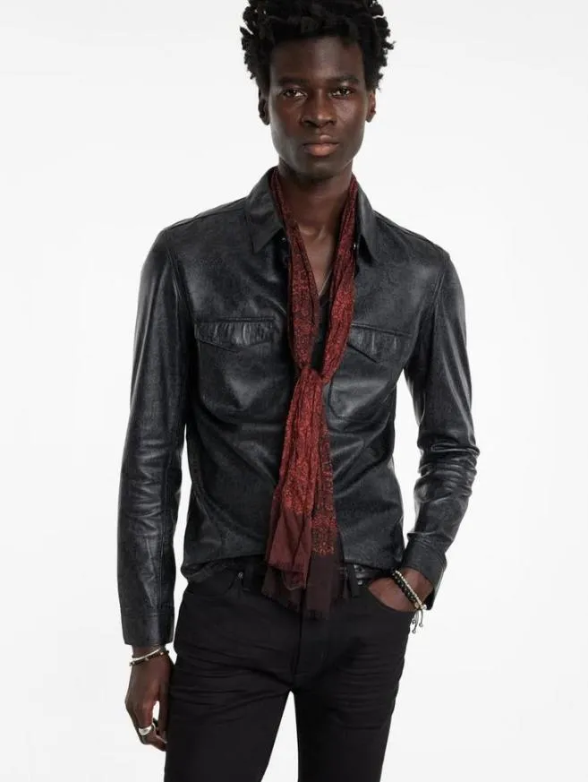 Men John Varvatos Scarves and Ties Dane Scarf Teakwood