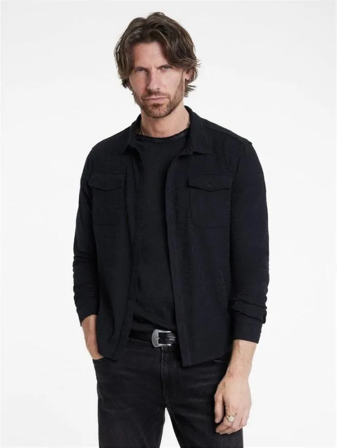 Men John Varvatos Shirts Abuja Western Shirt Black