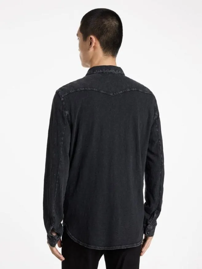 Men John Varvatos Shirts Arvon Western Shirt Charcoal