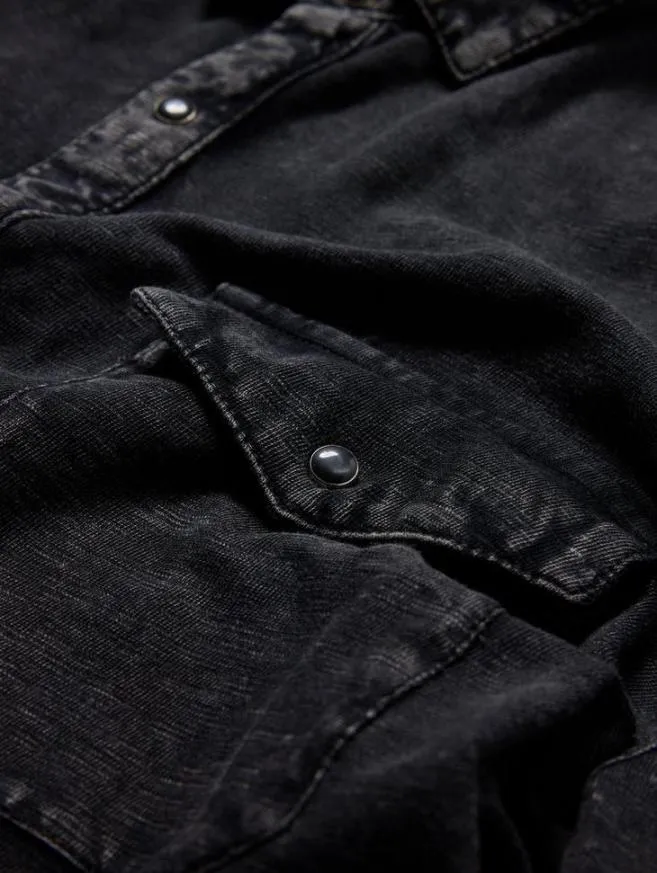 Men John Varvatos Shirts Arvon Western Shirt Charcoal