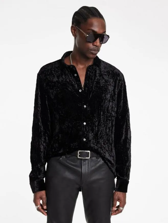 Men John Varvatos Shirts Batik Shirt Black