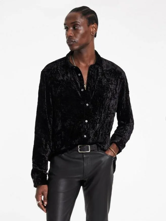 Men John Varvatos Shirts Batik Shirt Black