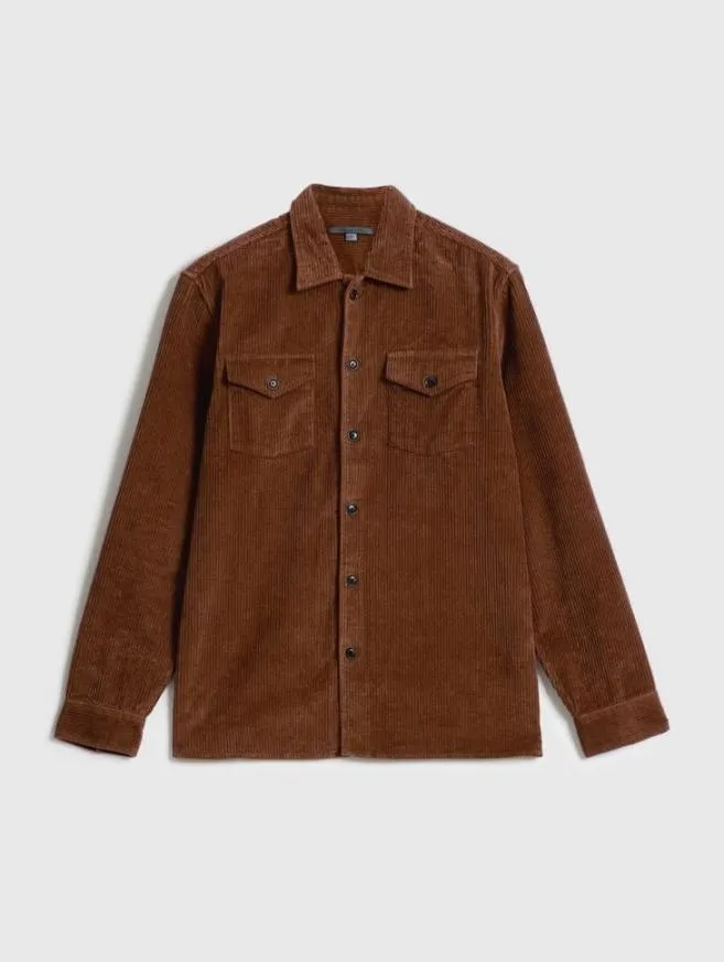 Men John Varvatos Shirts Bauer Overshirt Chamois