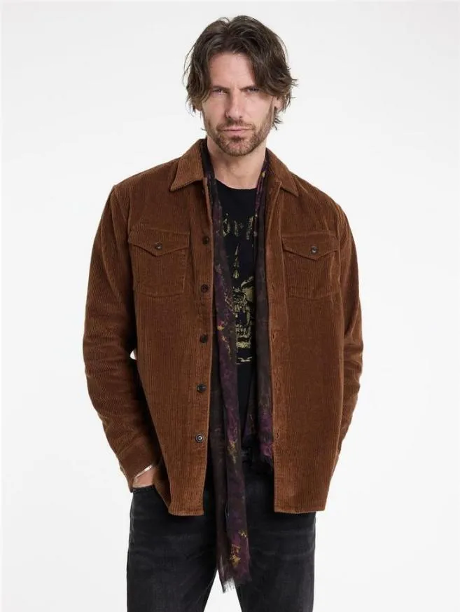 Men John Varvatos Shirts Bauer Overshirt Chamois