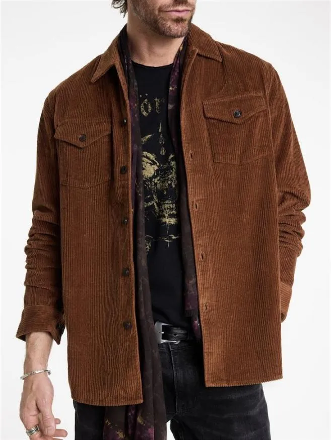 Men John Varvatos Shirts Bauer Overshirt Chamois