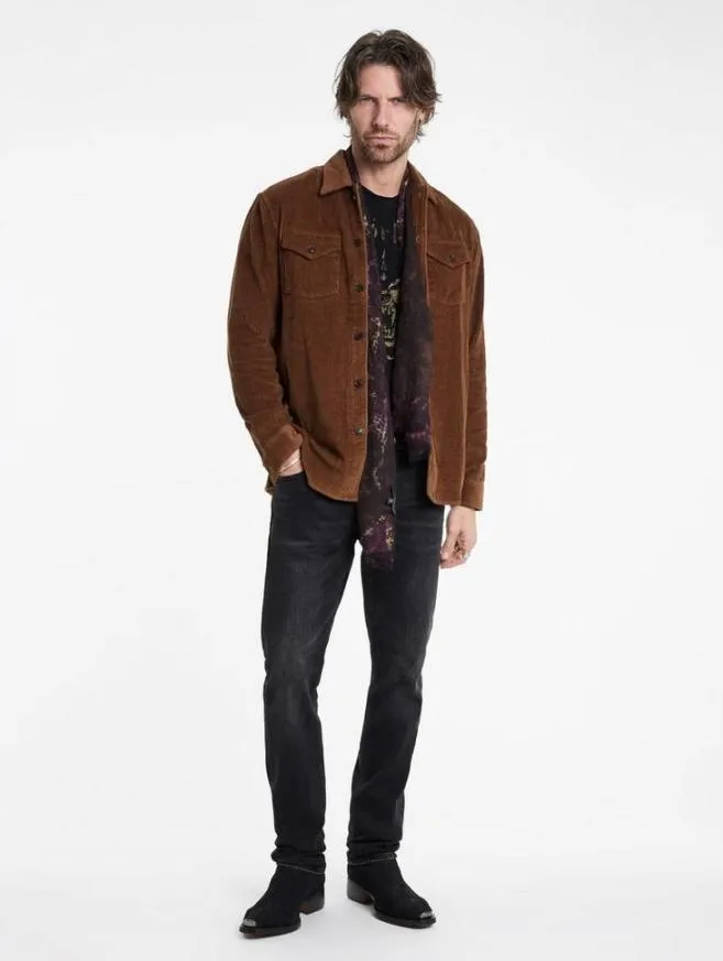 Men John Varvatos Shirts Bauer Overshirt Chamois