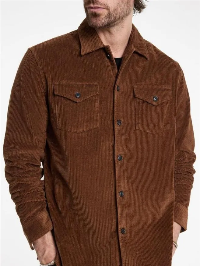 Men John Varvatos Shirts Bauer Overshirt Chamois