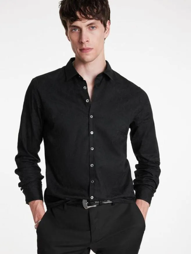 Men John Varvatos Shirts Bucks Shirt Black
