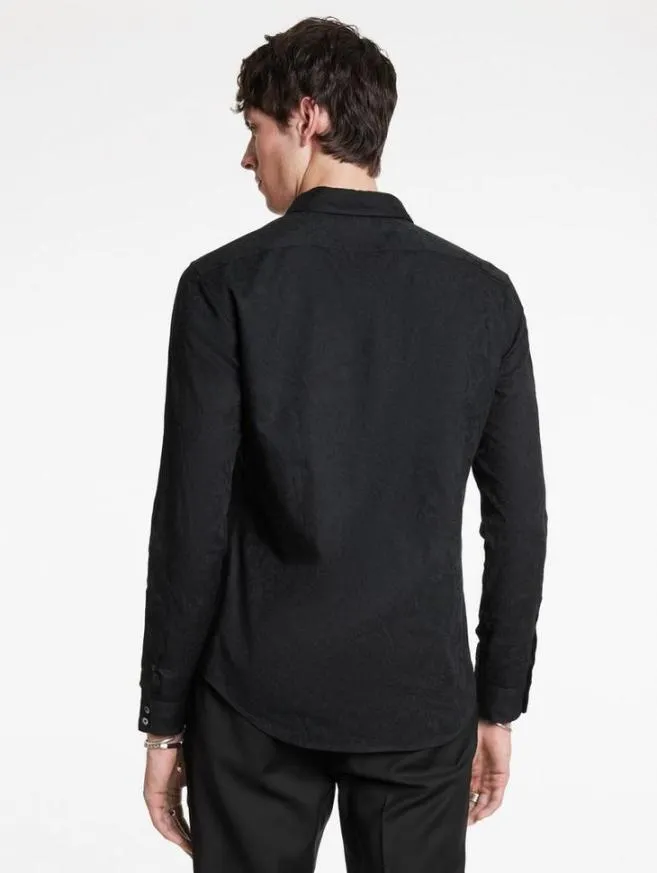 Men John Varvatos Shirts Bucks Shirt Black