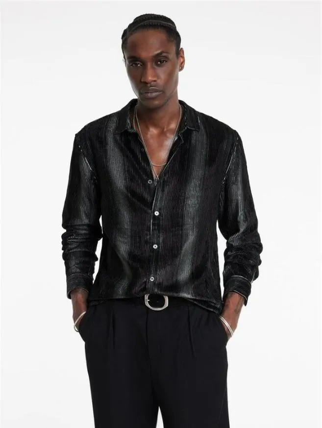 Men John Varvatos Shirts Kinney Shirt Smoked Pearl Grey