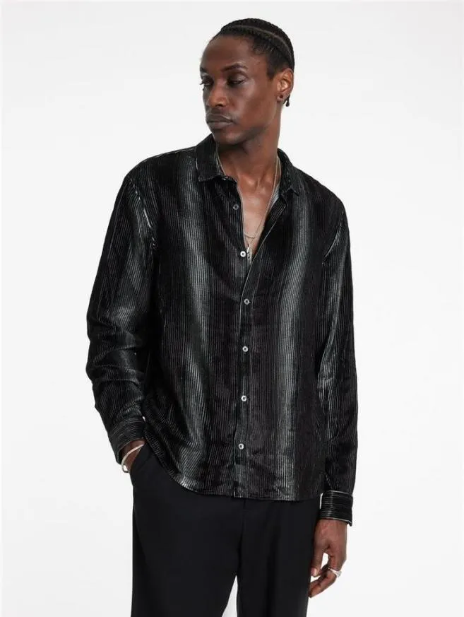 Men John Varvatos Shirts Kinney Shirt Smoked Pearl Grey