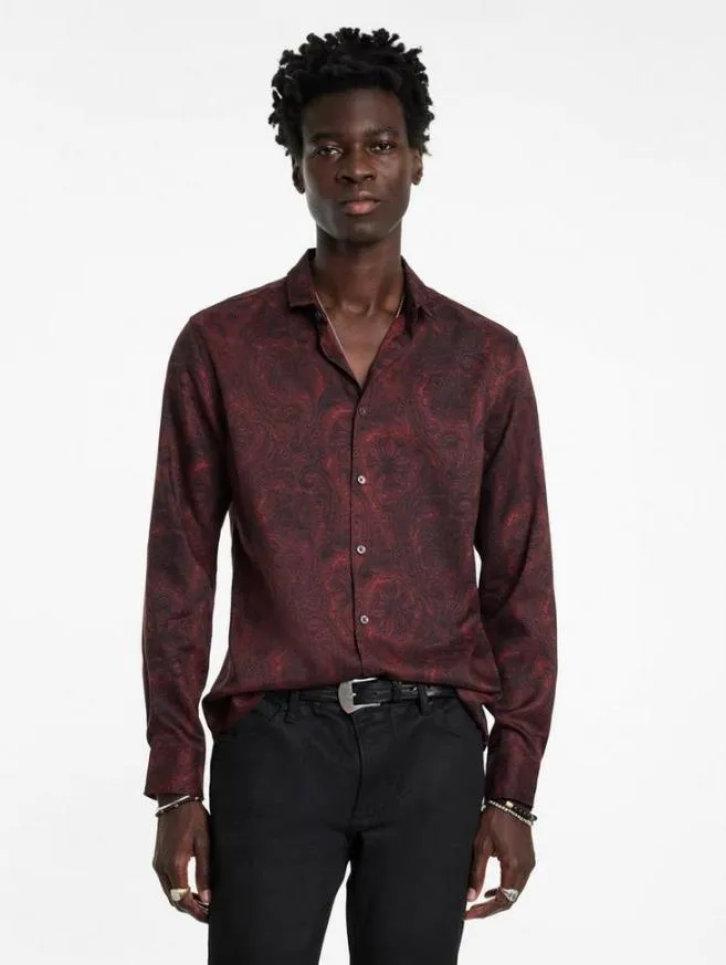 Men John Varvatos Shirts Orchard Shirt Berry
