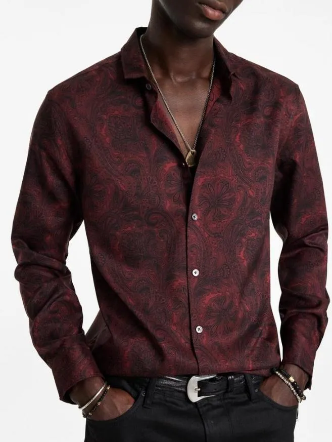 Men John Varvatos Shirts Orchard Shirt Berry