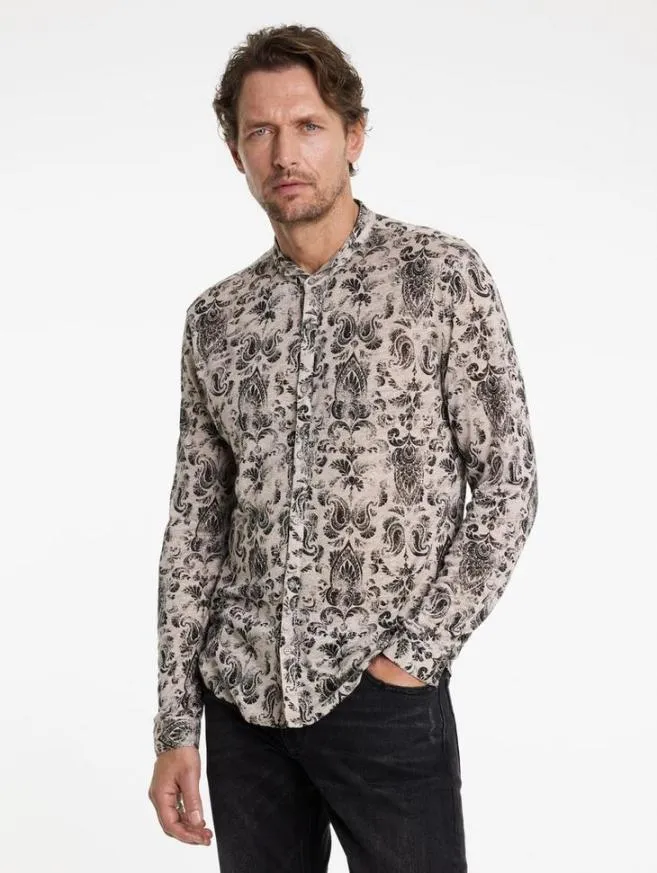 Men John Varvatos Shirts Padria Shirt Grey Stone