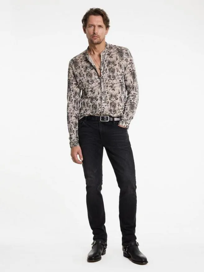 Men John Varvatos Shirts Padria Shirt Grey Stone