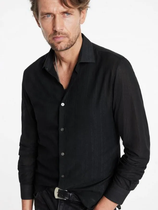 Men John Varvatos Shirts Stella Dress Shirt Black