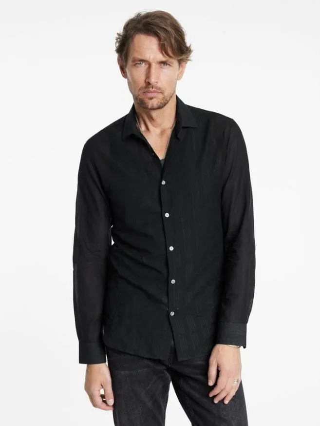Men John Varvatos Shirts Stella Dress Shirt Black