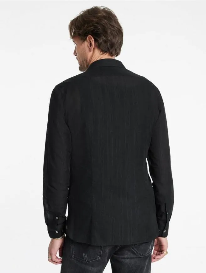 Men John Varvatos Shirts Stella Dress Shirt Black