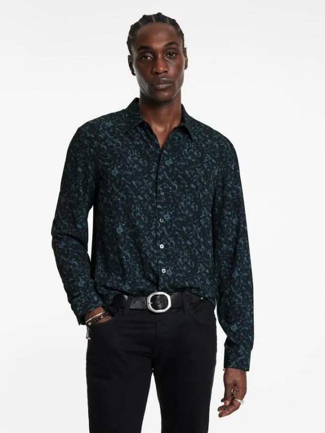 Men John Varvatos Shirts Tara Shirt Blue Grphte