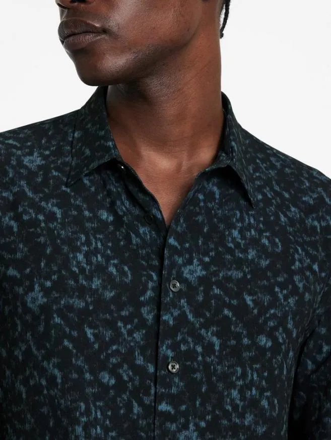 Men John Varvatos Shirts Tara Shirt Blue Grphte