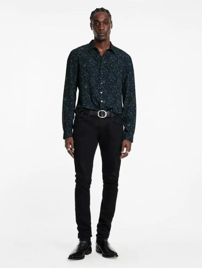 Men John Varvatos Shirts Tara Shirt Blue Grphte