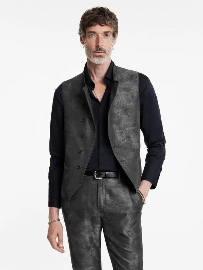 Men John Varvatos Suit Jackets Beacon Vest Eclipse Heather