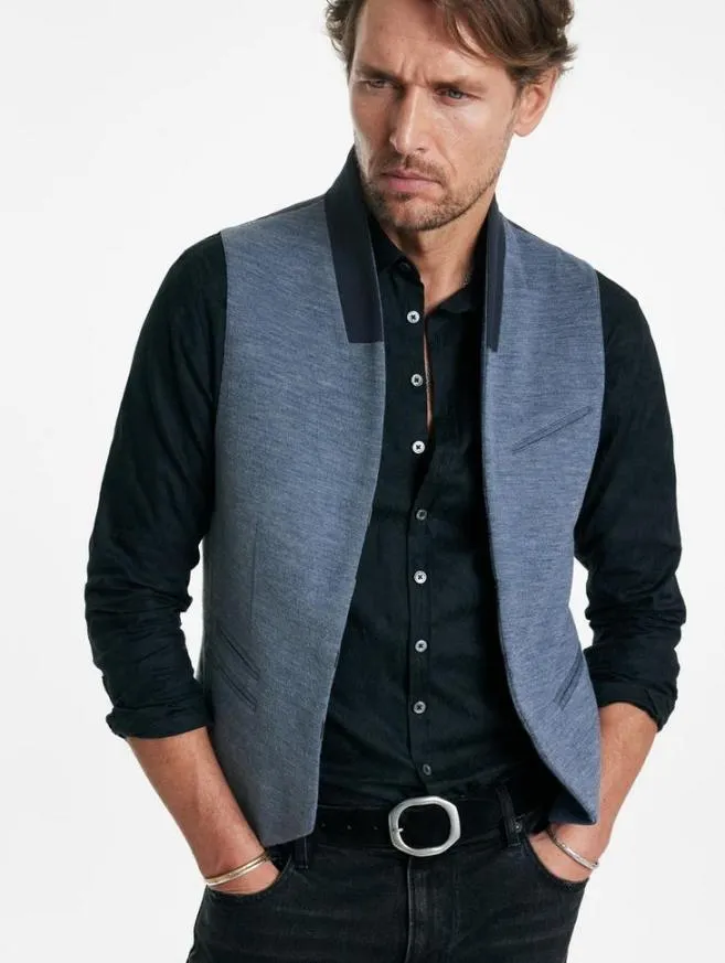 Men John Varvatos Suit Jackets Belton Vest Powder Blue