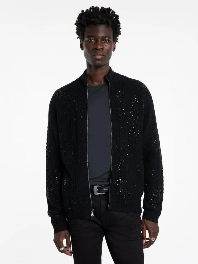 Men John Varvatos Sweaters Celeste Jacket Black