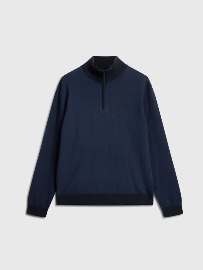 Men John Varvatos Sweaters Grand Birdeye Half Zip Black