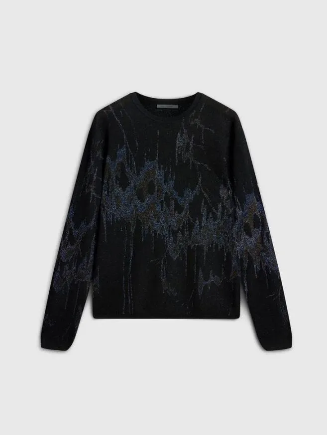 Men John Varvatos Sweaters Hilo Crew Black