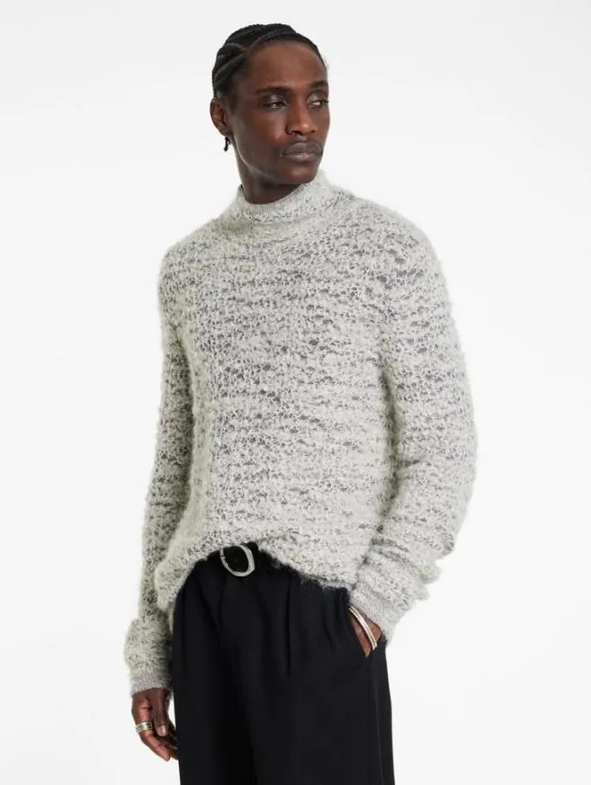 Men John Varvatos Sweaters Montello Mock Neck Charcoalturtle Dove