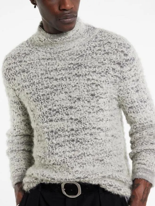 Men John Varvatos Sweaters Montello Mock Neck Charcoalturtle Dove