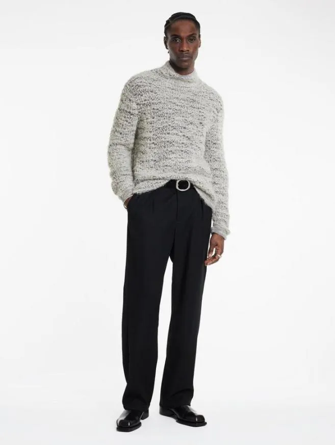 Men John Varvatos Sweaters Montello Mock Neck Charcoalturtle Dove