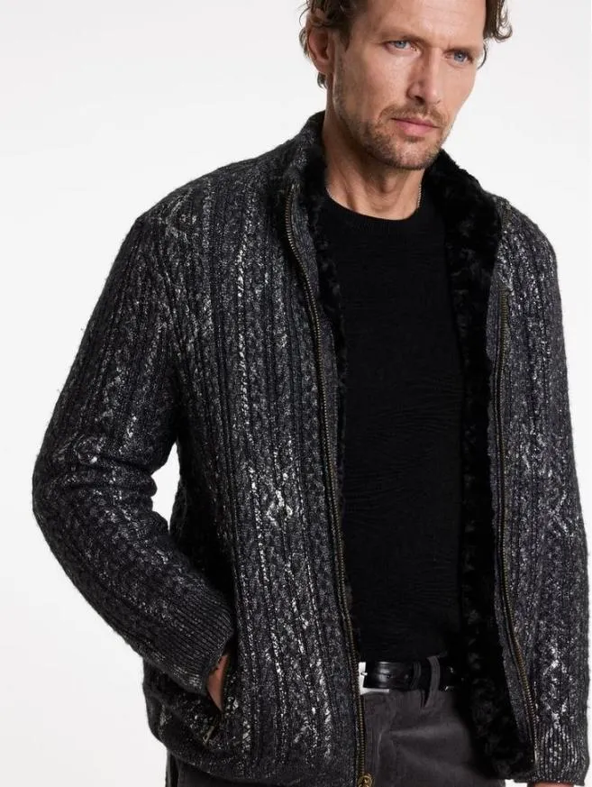 Men John Varvatos Sweaters Tramonti Jacket Black