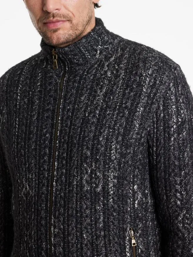 Men John Varvatos Sweaters Tramonti Jacket Black