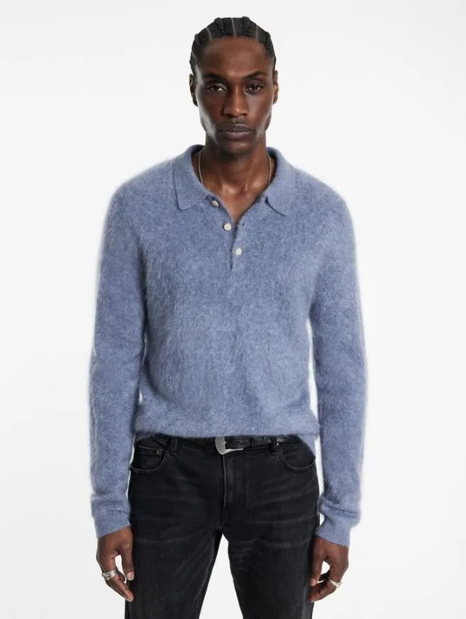 Men John Varvatos Sweaters Verona Polo Black