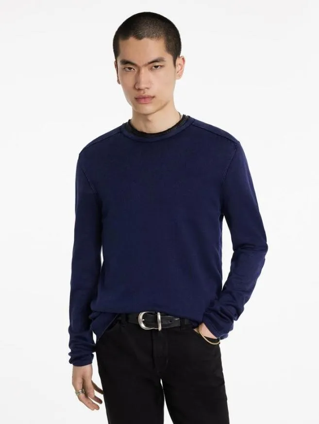 Men John Varvatos Sweaters Walter Crew Neck Sweater Black