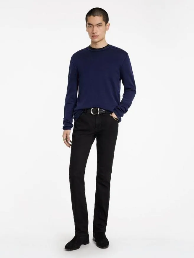 Men John Varvatos Sweaters Walter Crew Neck Sweater Black