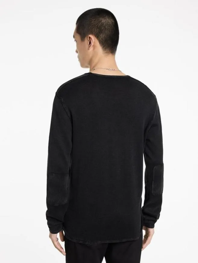 Men John Varvatos Sweaters Walter Crew Neck Sweater Black